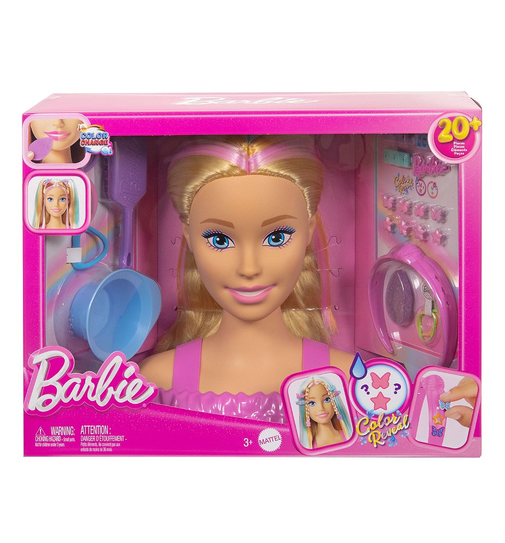 Barbie doll packaging with pink background