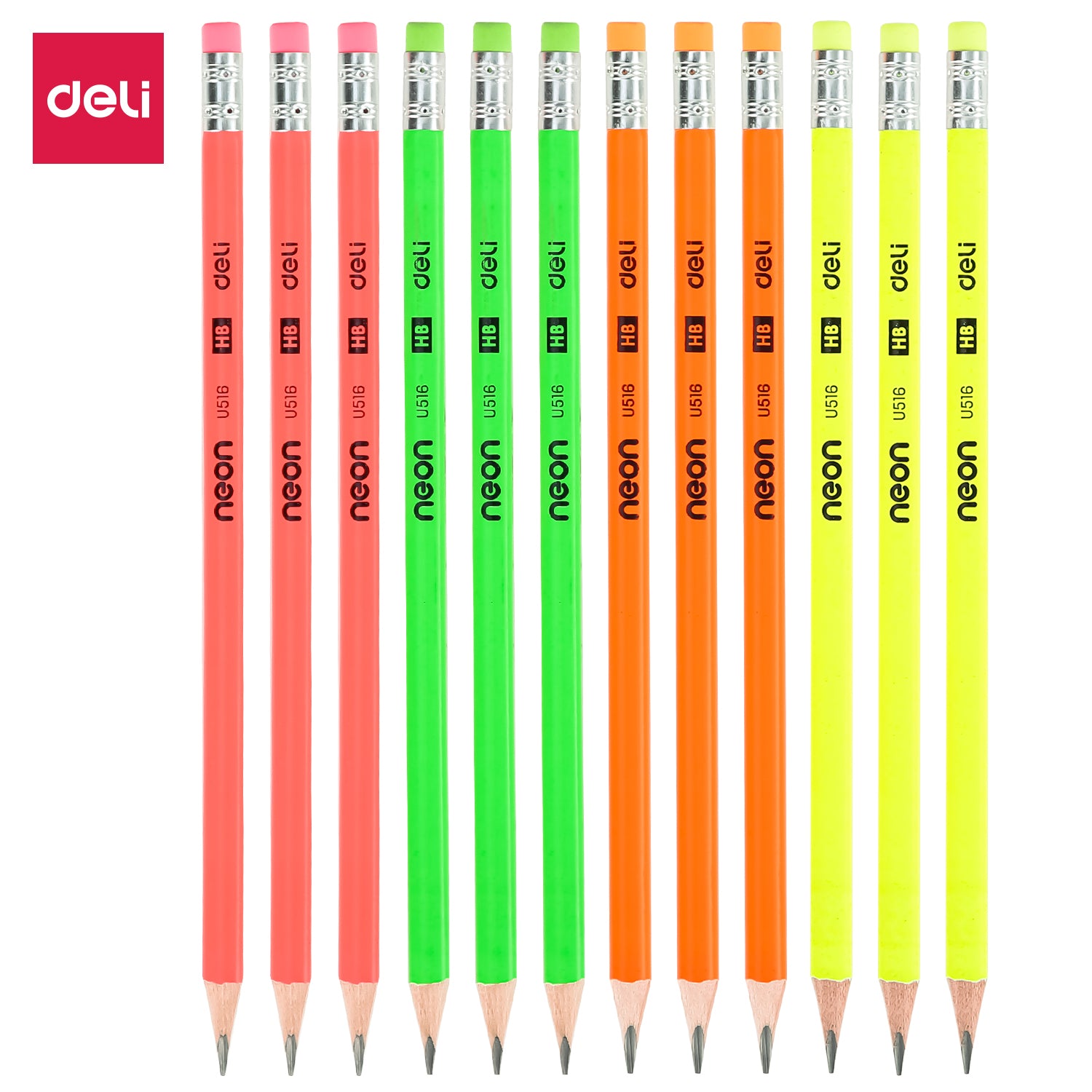Deli Graphite Pencil HB W/Eraser 12Pc/Box