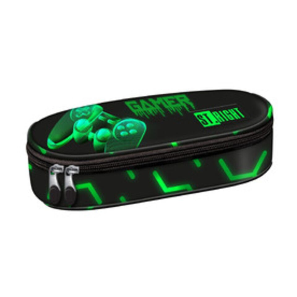 Green Level 1 compartment pencil case