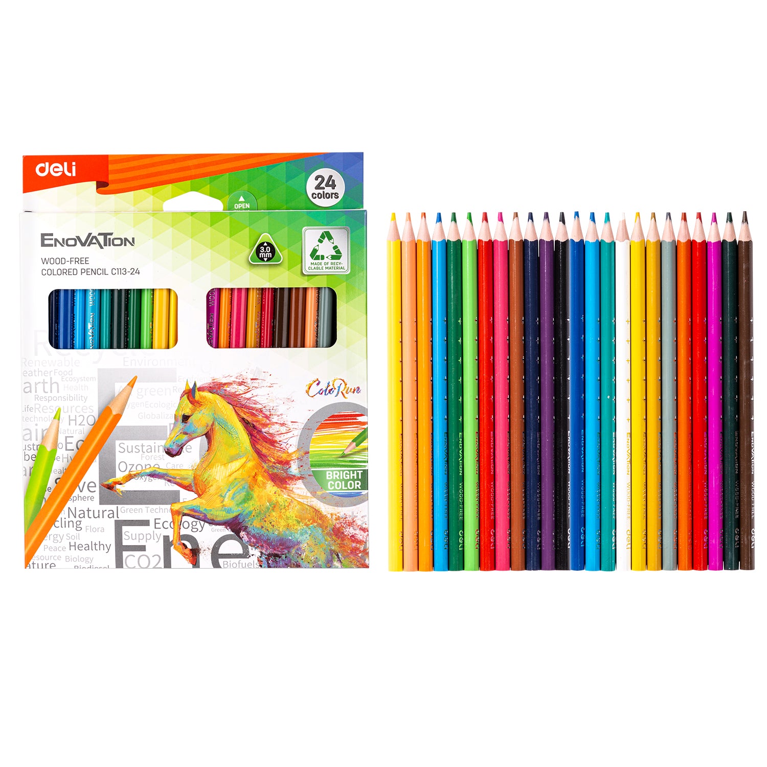 Deli Colored Pencil 24 Colors Triangular Barrel