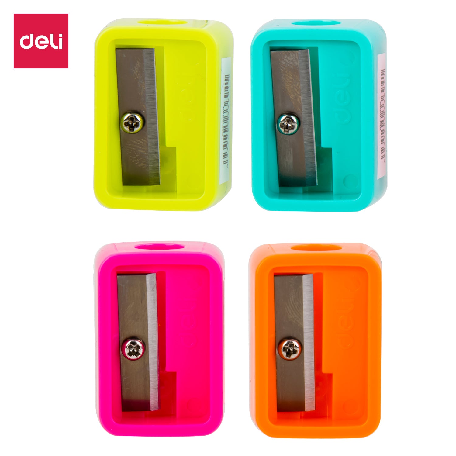 Deli Pencil Sharpener 1 Hole Neon Asst.