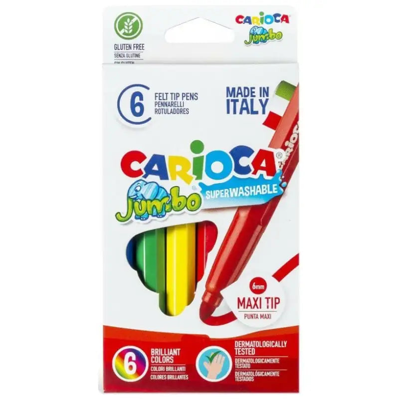 CARIOCA Jumbo Maxi Tip Felt Tip Pens Set Of 6