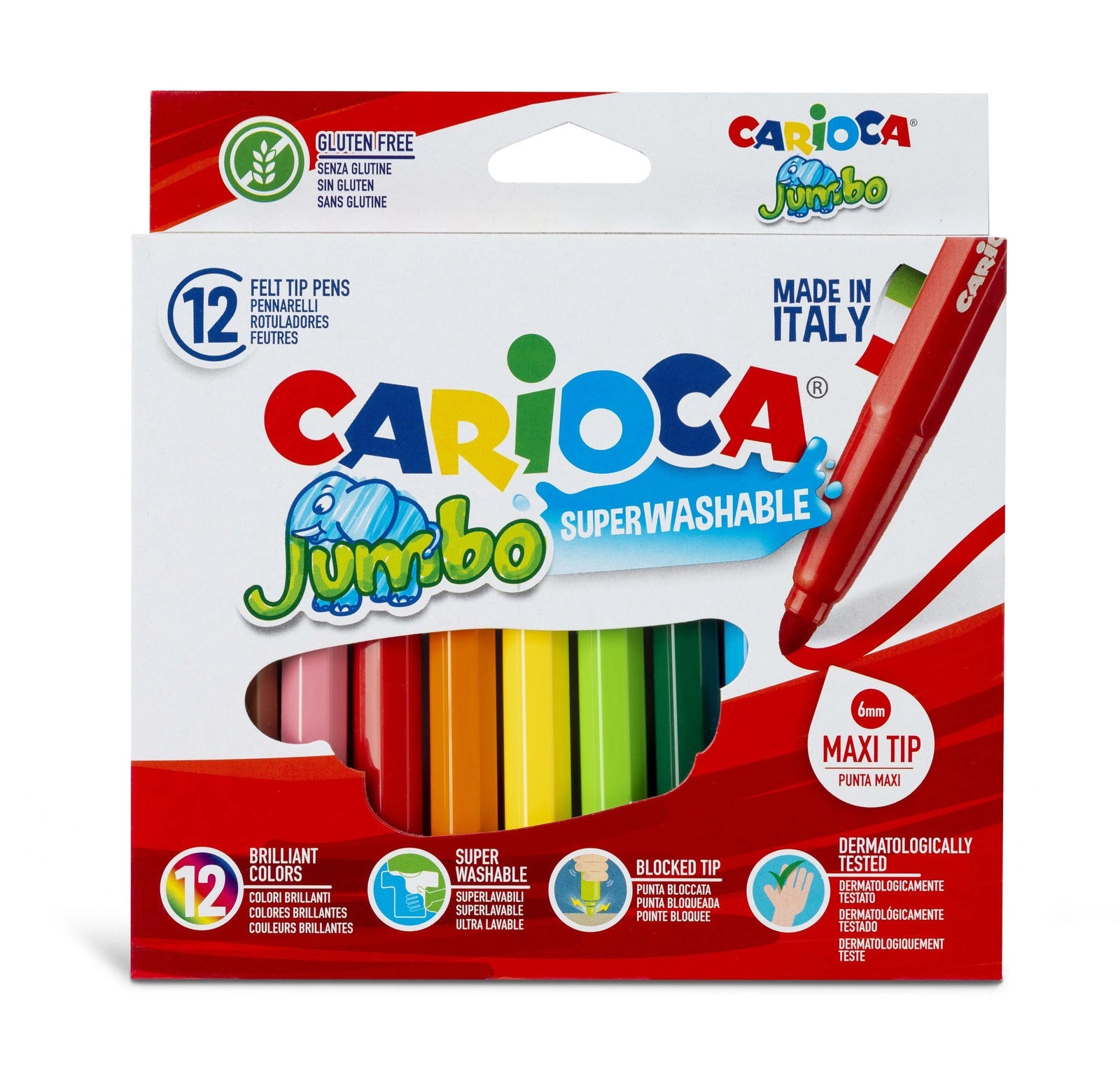 CARIOCA Jumbo Maxi Felt Tip Pens Set of 12