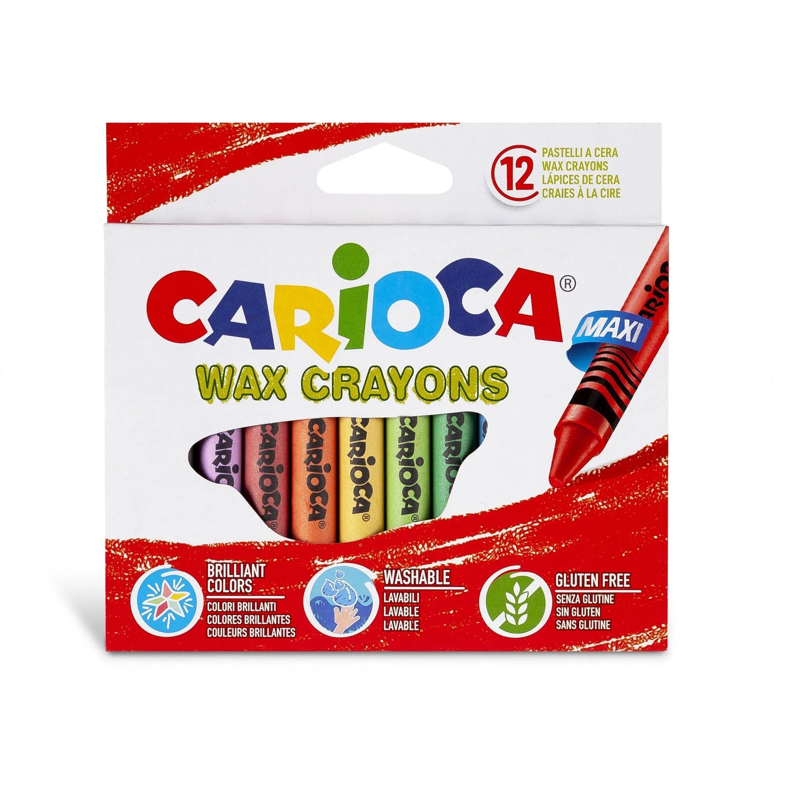 CARIOCA Maxi Wax Crayon Box Of 12Pcs