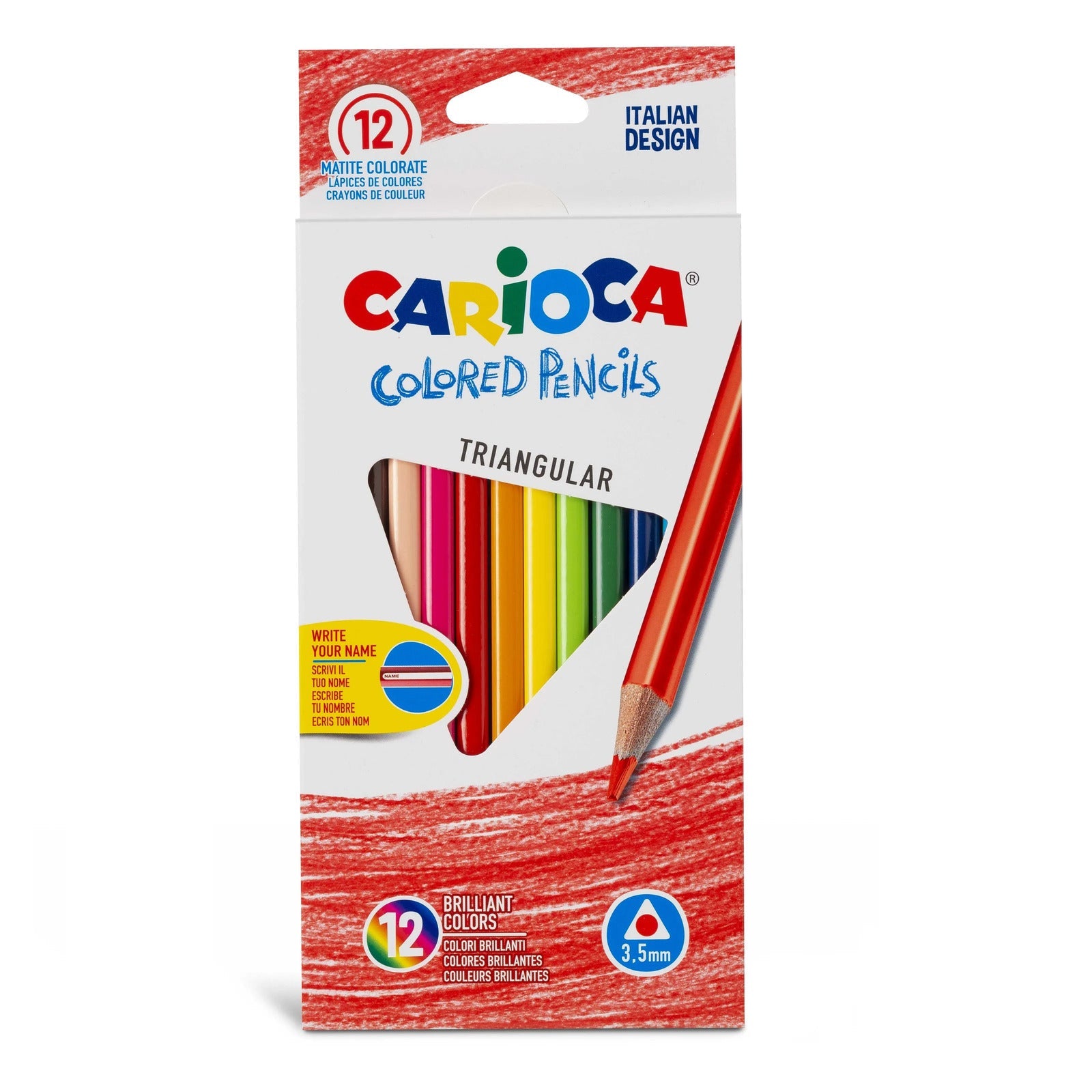 Carioca Colored Pencils Triangular 3.5mm Set Of 12