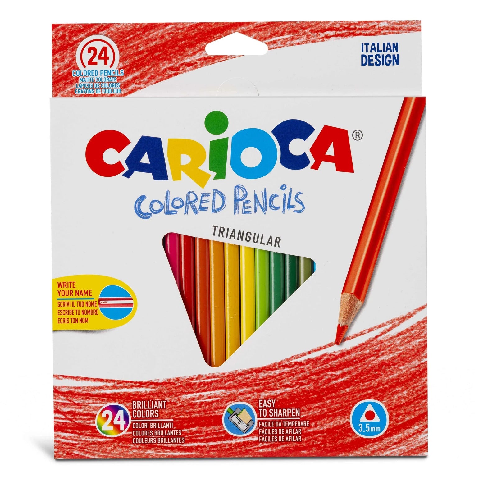 Carioca Triangular Colored Pencils Set Of 24pcs