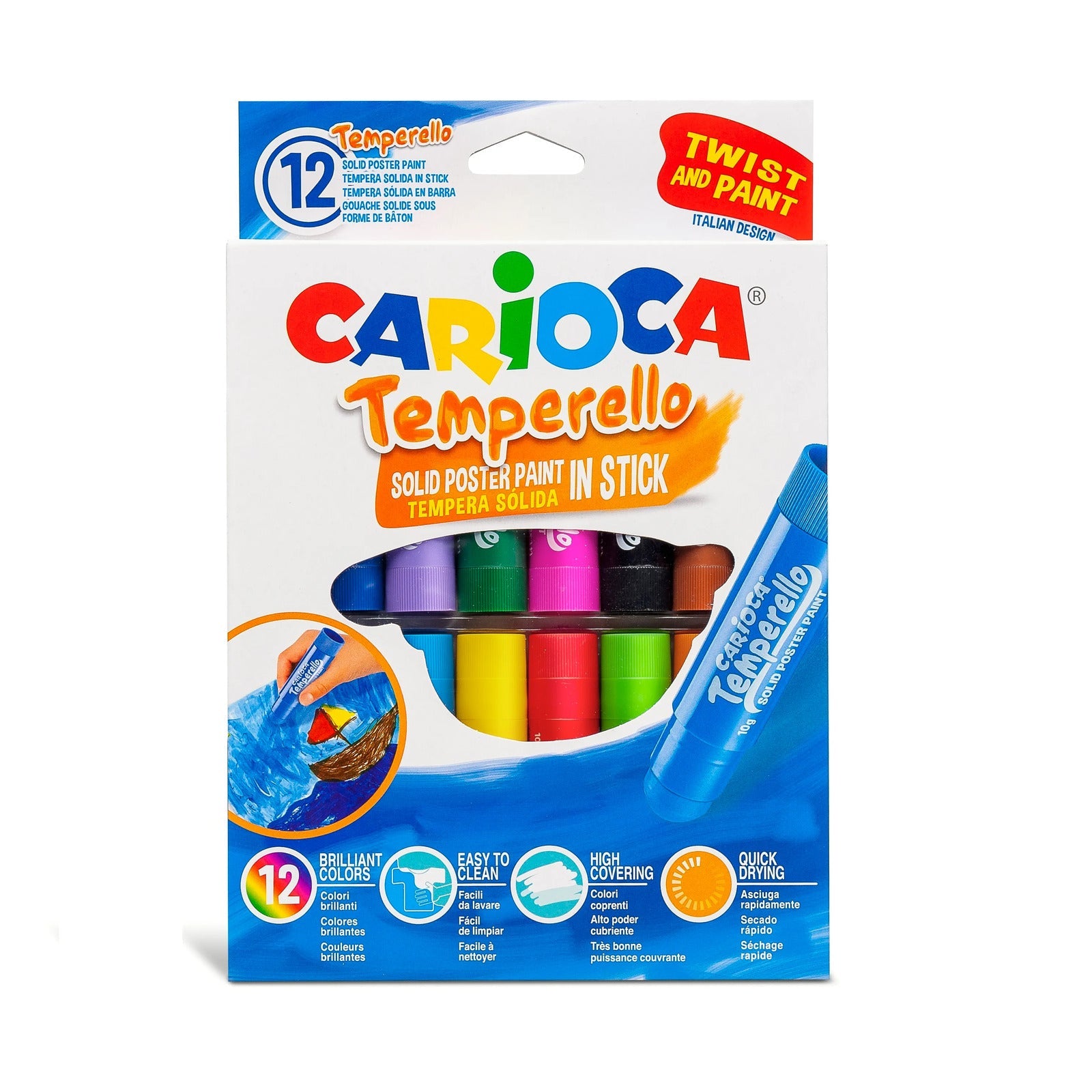 CARIOCA Temperello Solid Poster Paint Set Of 12