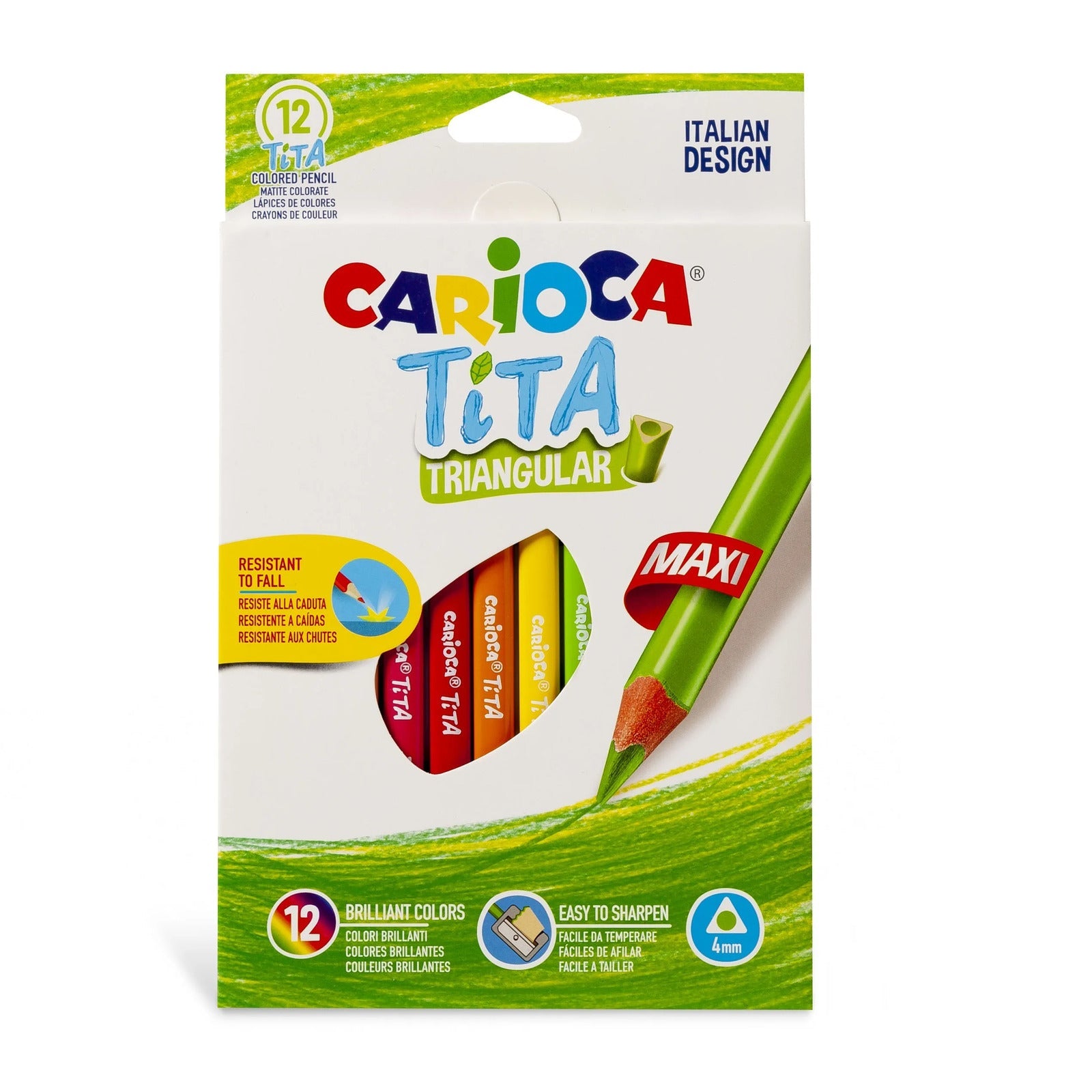 Carioca Tita Triangular Maxi 4mm Set Of 12