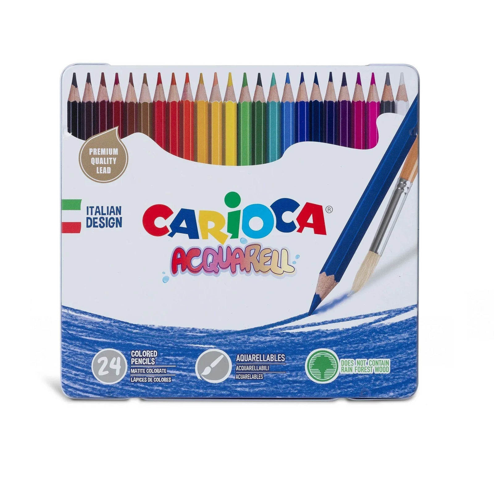 CARIOCA Acquarel Tin Box Of 24 Colors