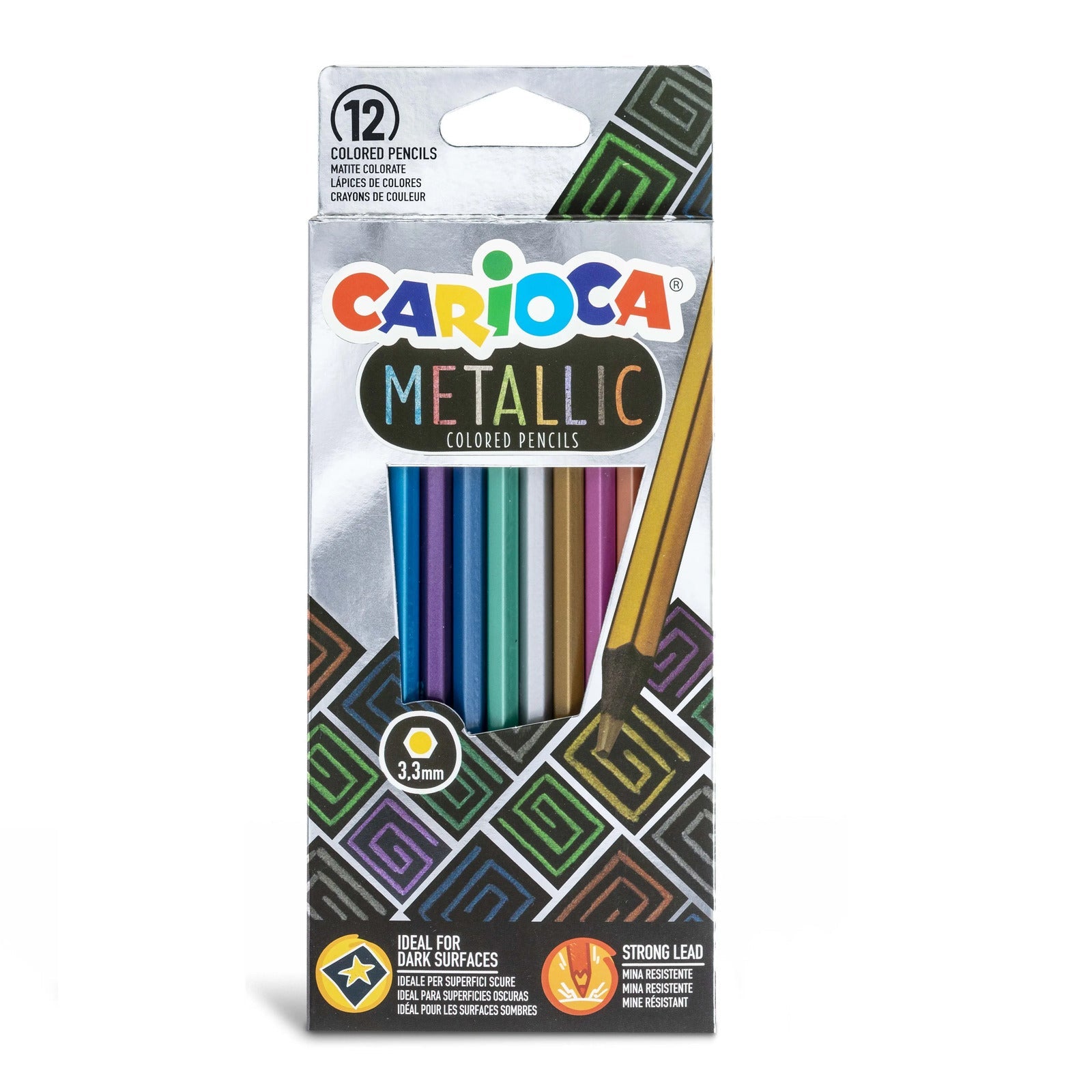 Carioca Metallic Colored Pencils Set Of 12