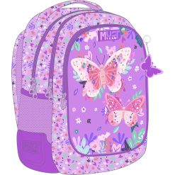 43 CM BACKPACK 3 CASES BUTTERFLIES LILAC