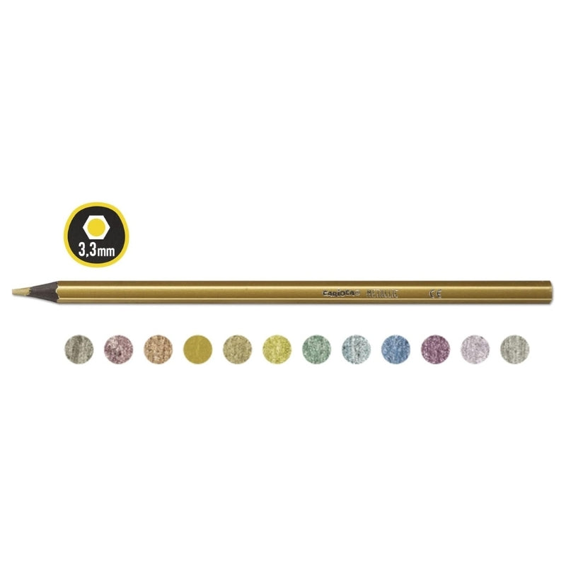 Carioca Metallic Maxi Coloring Pencils Set Of 12