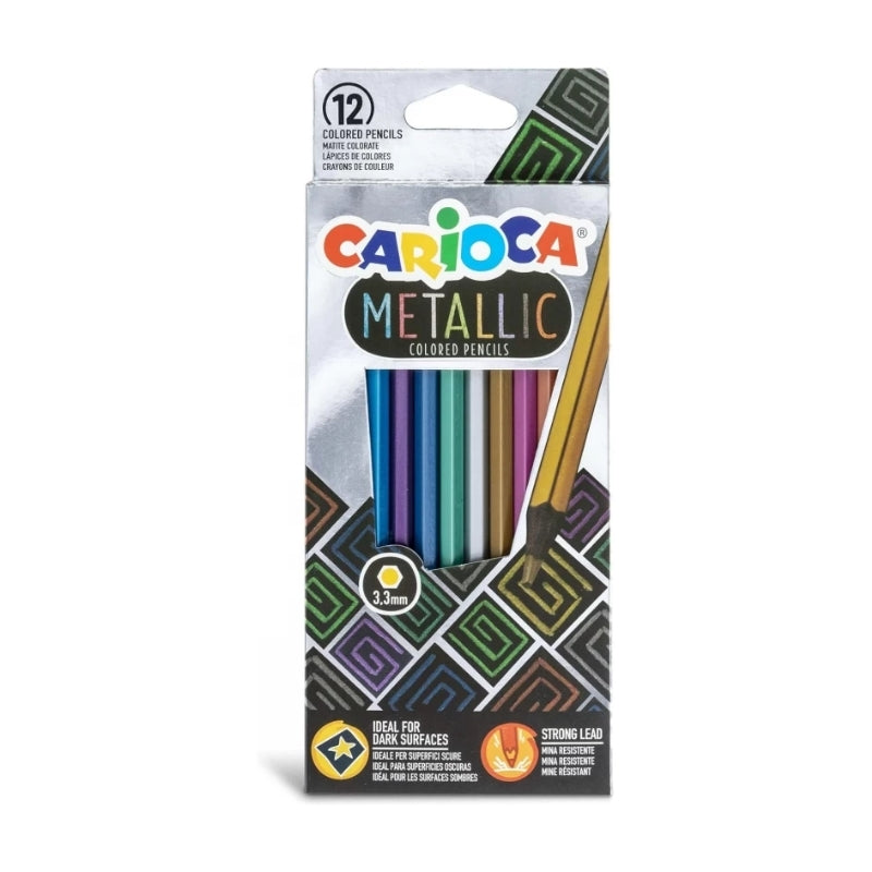 Carioca Metallic Maxi Coloring Pencils Set Of 12