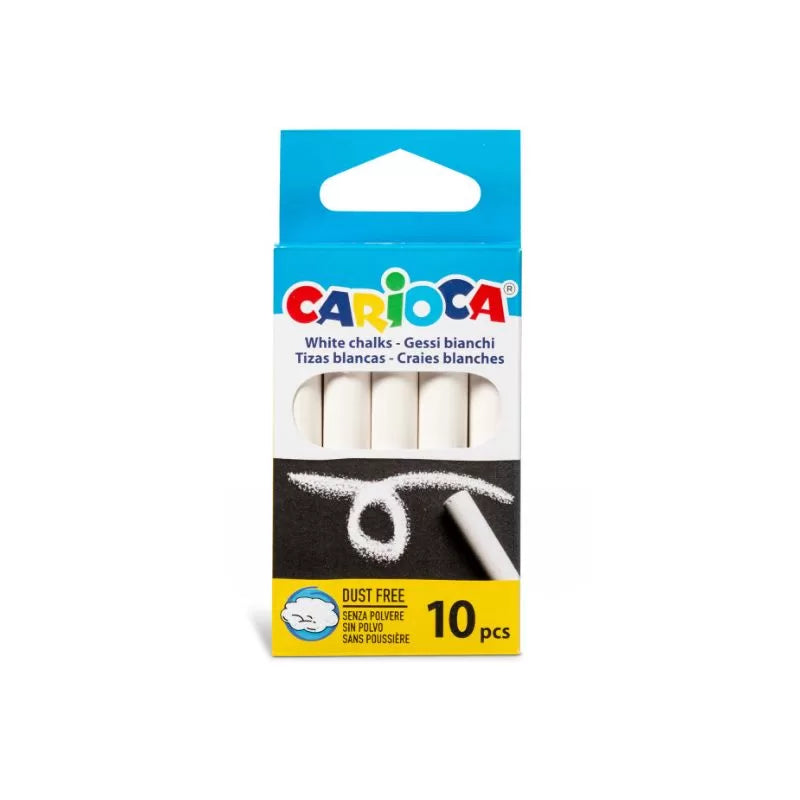 Carioca Standard White Chalks - 10 Pcs