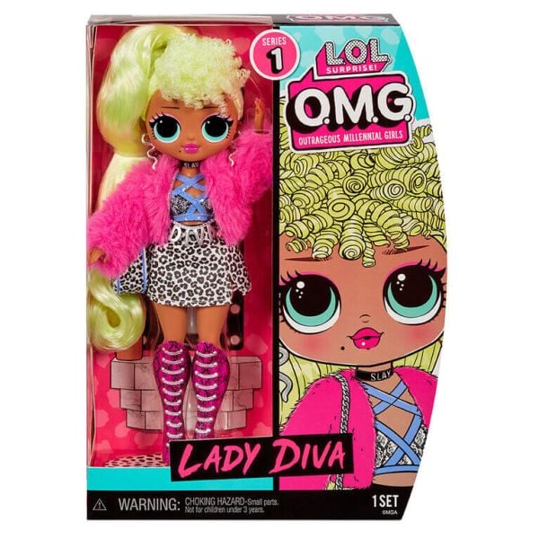 OL Surprise OMG Lady Diva doll in packaging with colorful design