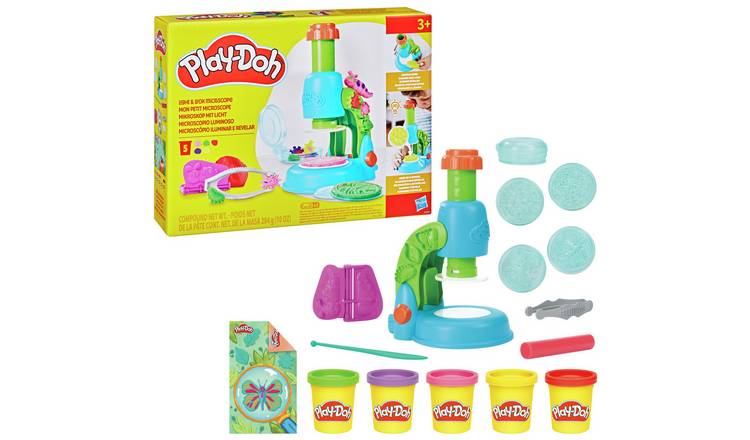 Play-Doh science lab set with packaging on a white background
