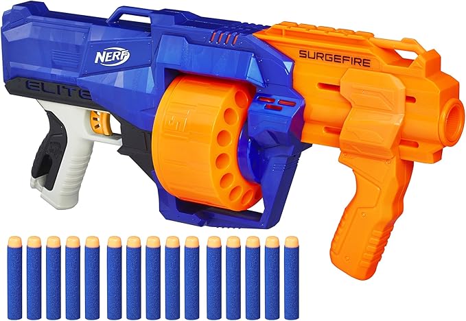 Nerf SurgeFire Elite Blaster, 15-Dart Rotating Drum