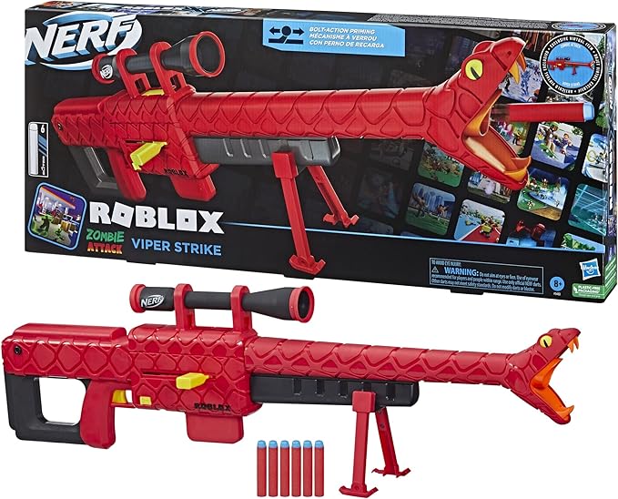NERF Roblox Zombie Attack: Viper Strike Sniper-Inspired Blaster with Scope