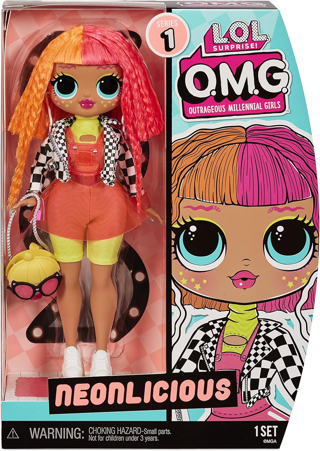 L.O.L. Surprise! O.M.G. doll in packaging with colorful hair and outfit