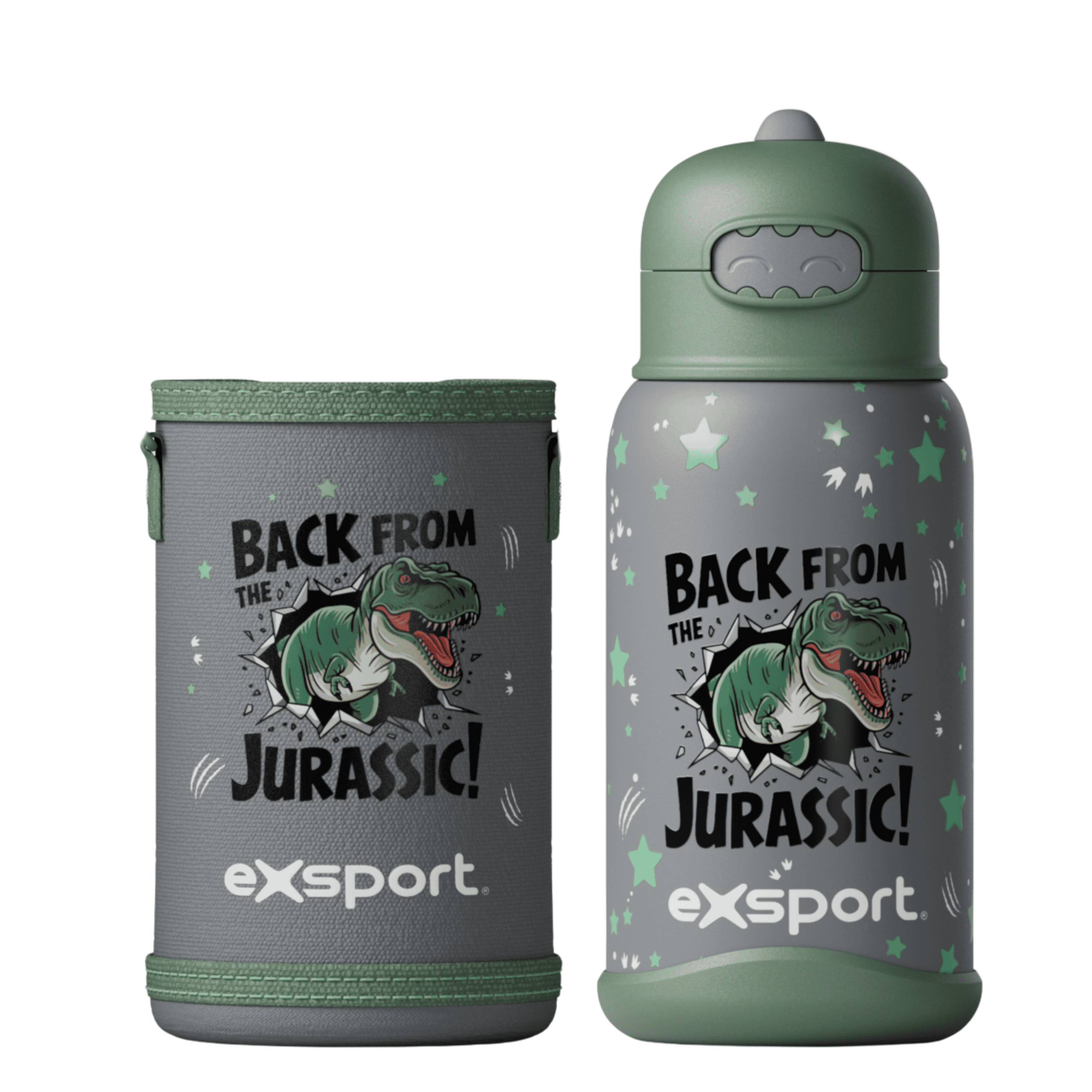 EXSPORT Kids Water Bottle 550ml With Case Dinosaur / 2627336