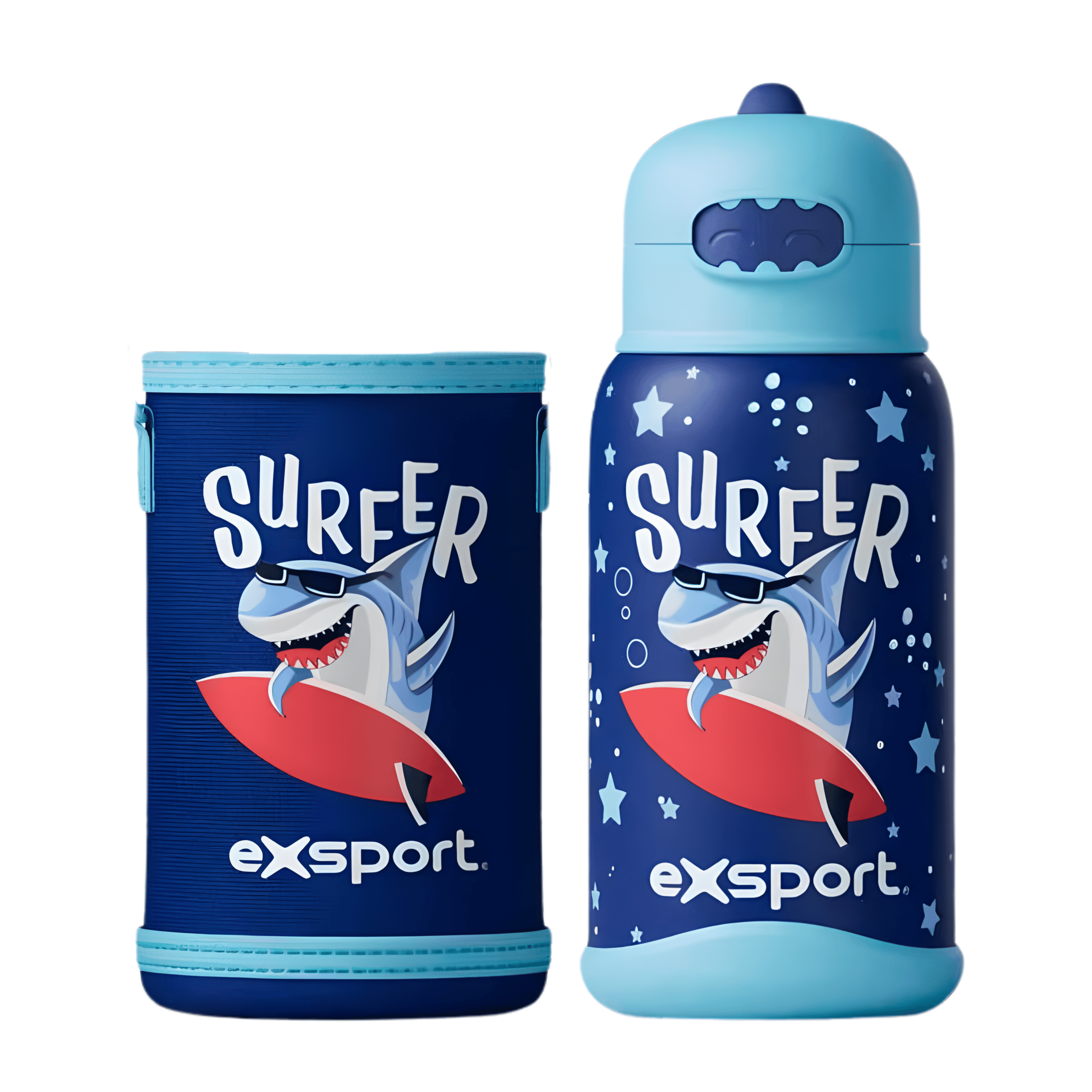 EXSPORT Kids Water Bottle 550ml With Case Shark / 2627356