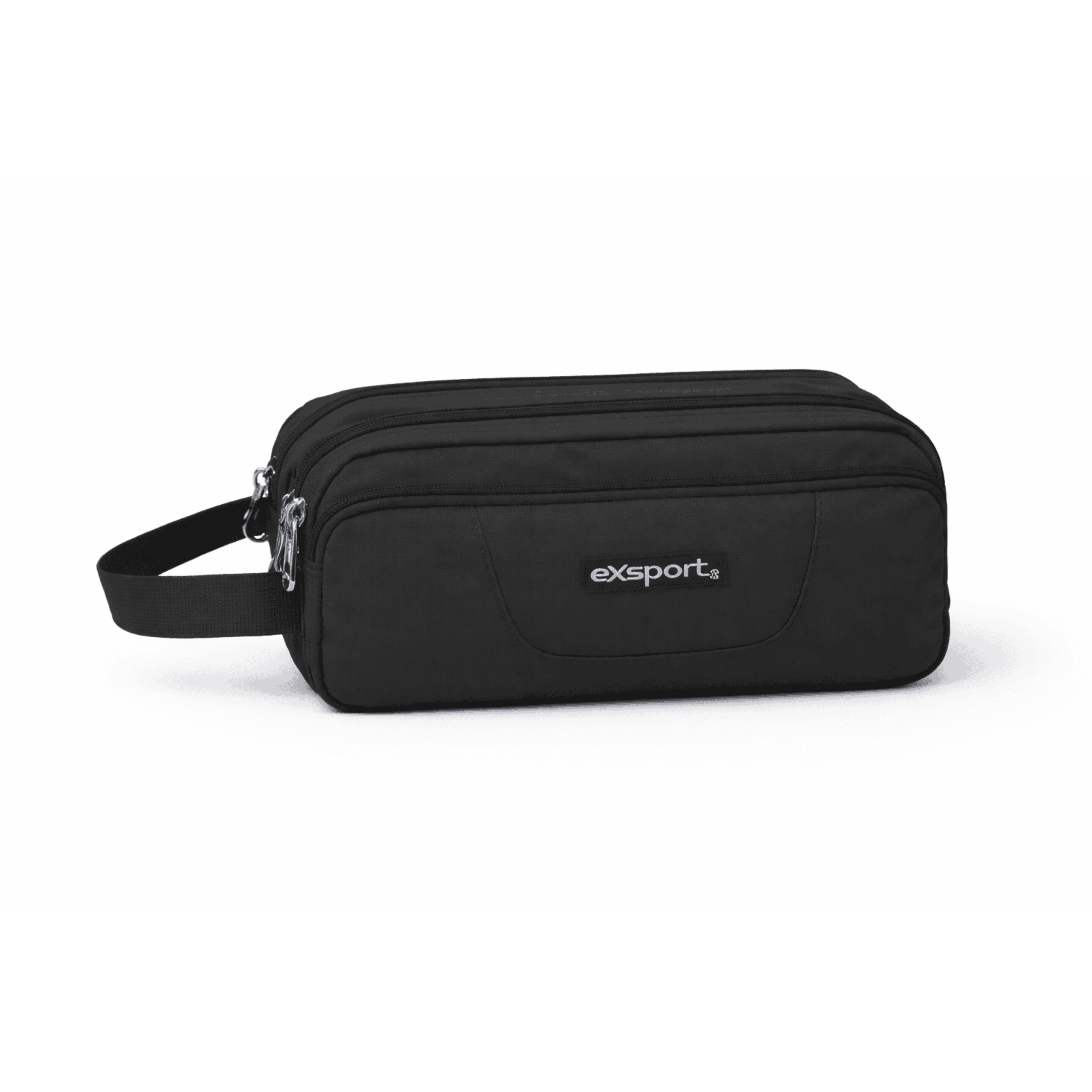 EXSPORT Pencil Case Plain 3 Comp. Black / 2627517