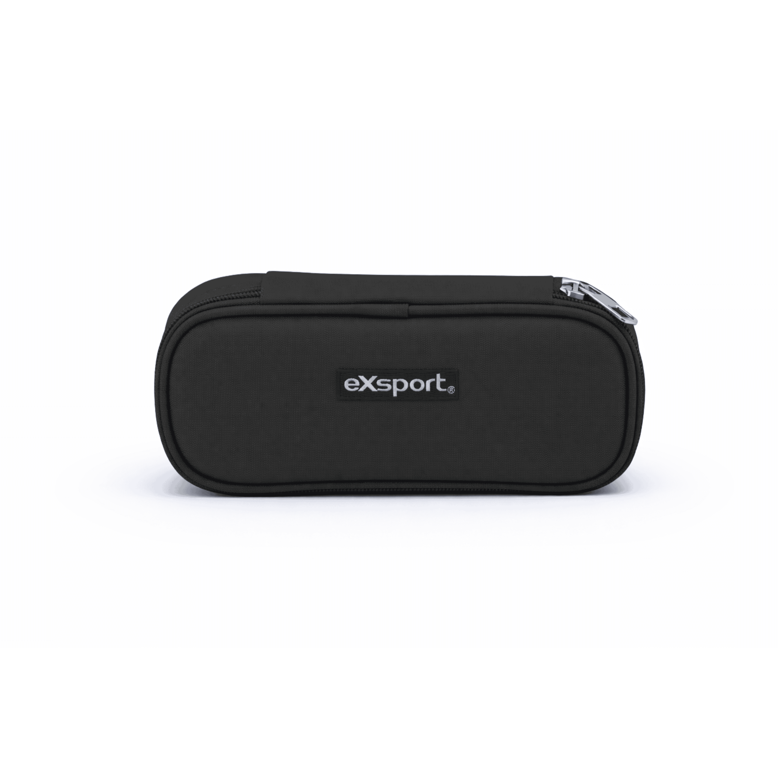 EXSPORT Pencil Case Round Plain Hard Shell Black / 2627518
