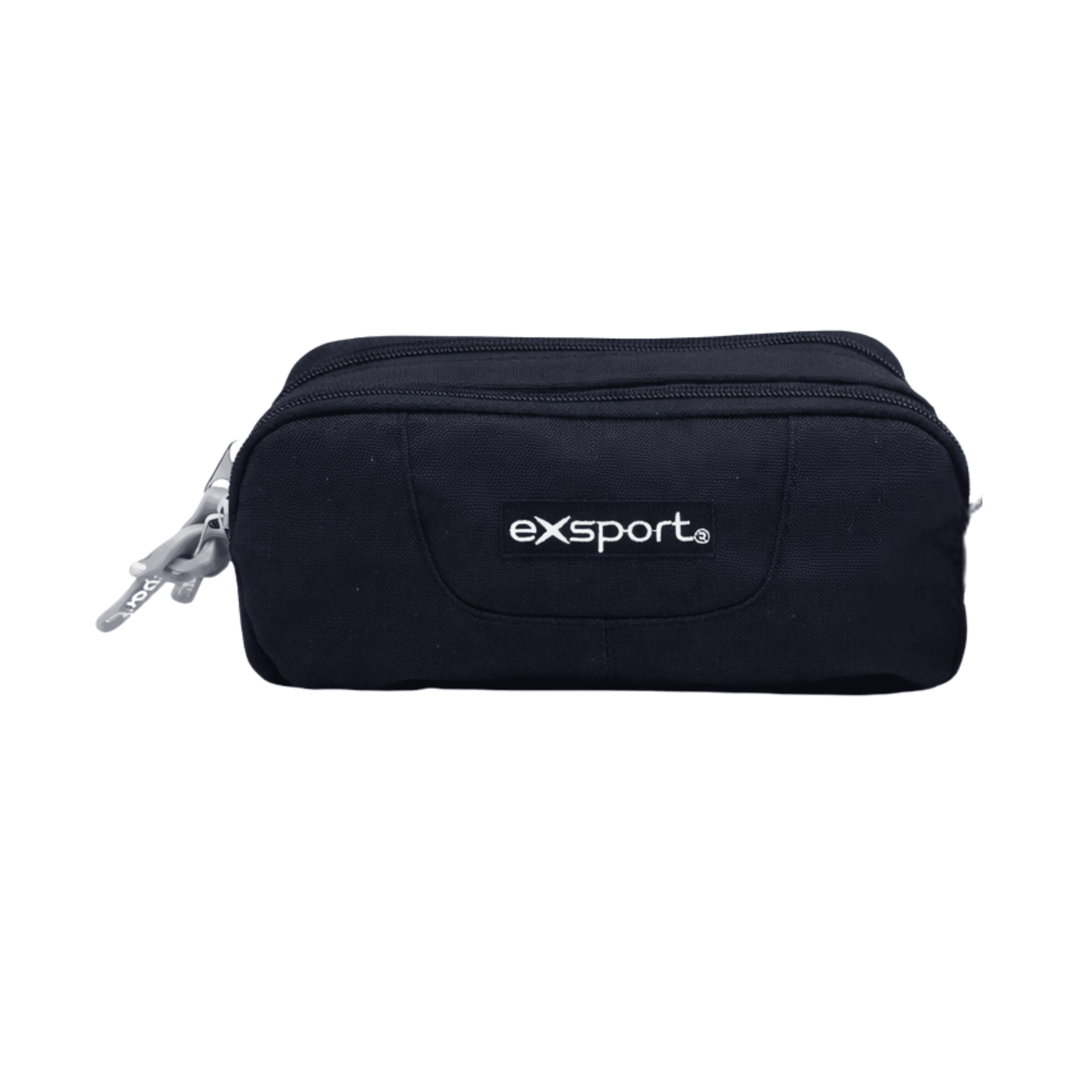 EXSPORT Pencil Case Plain W/Rubber Patch Black/Grey / 2627555