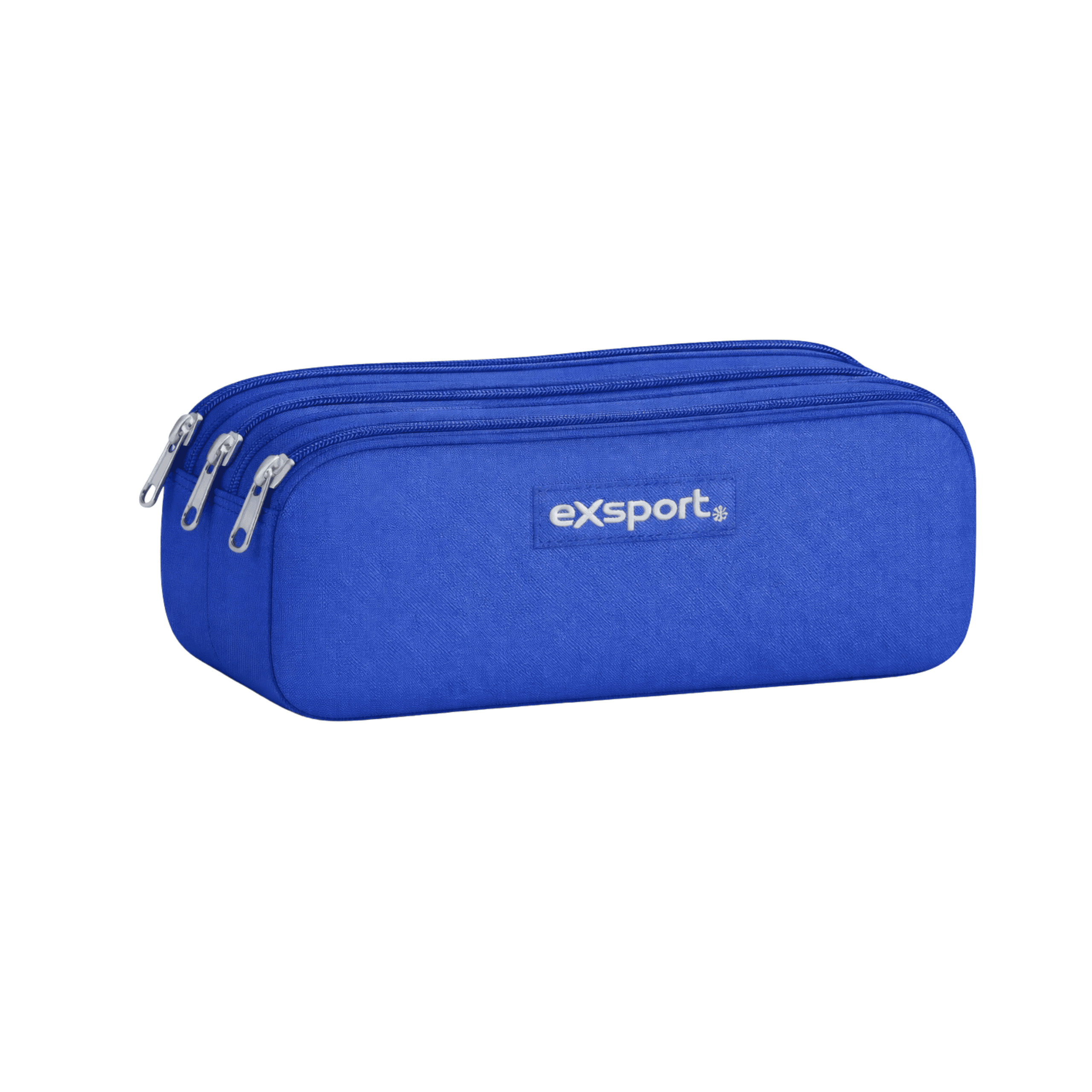 EXSPORT Pencil Case Plain 3 Comp. Blue / 2627514