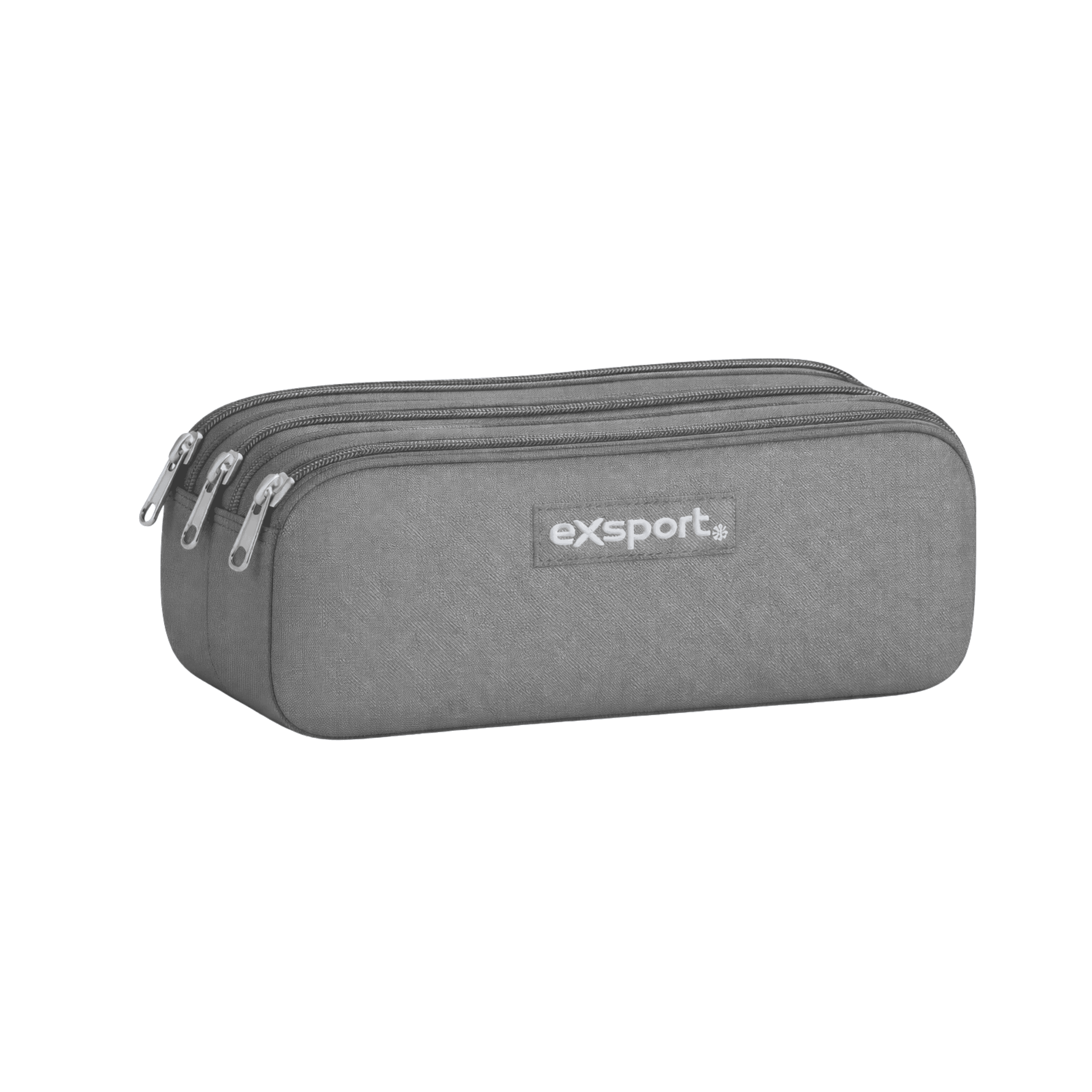 EXSPORT Pencil Case Plain 3 Comp. Grey / 2627514