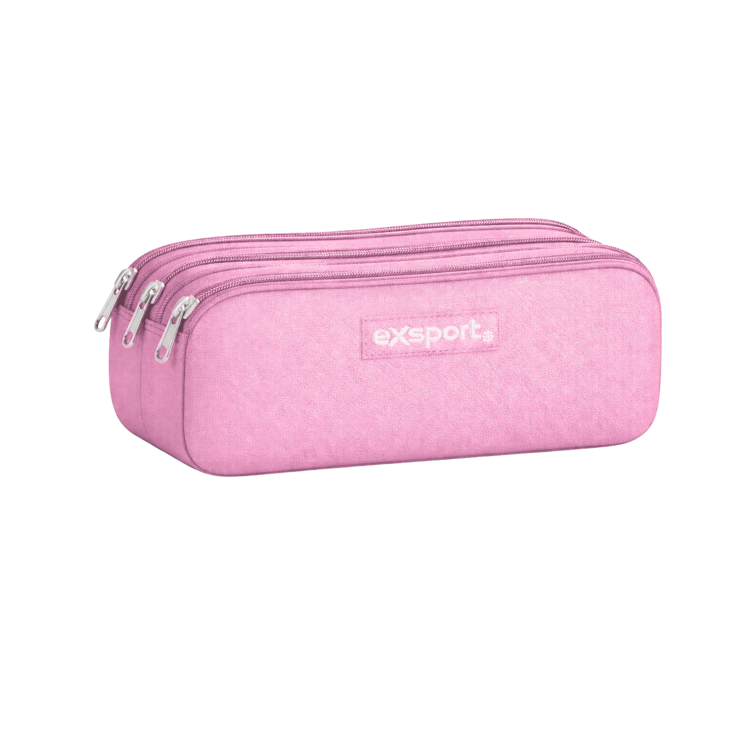 EXSPORT Pencil Case Plain 3 Comp. Pink / 2627514