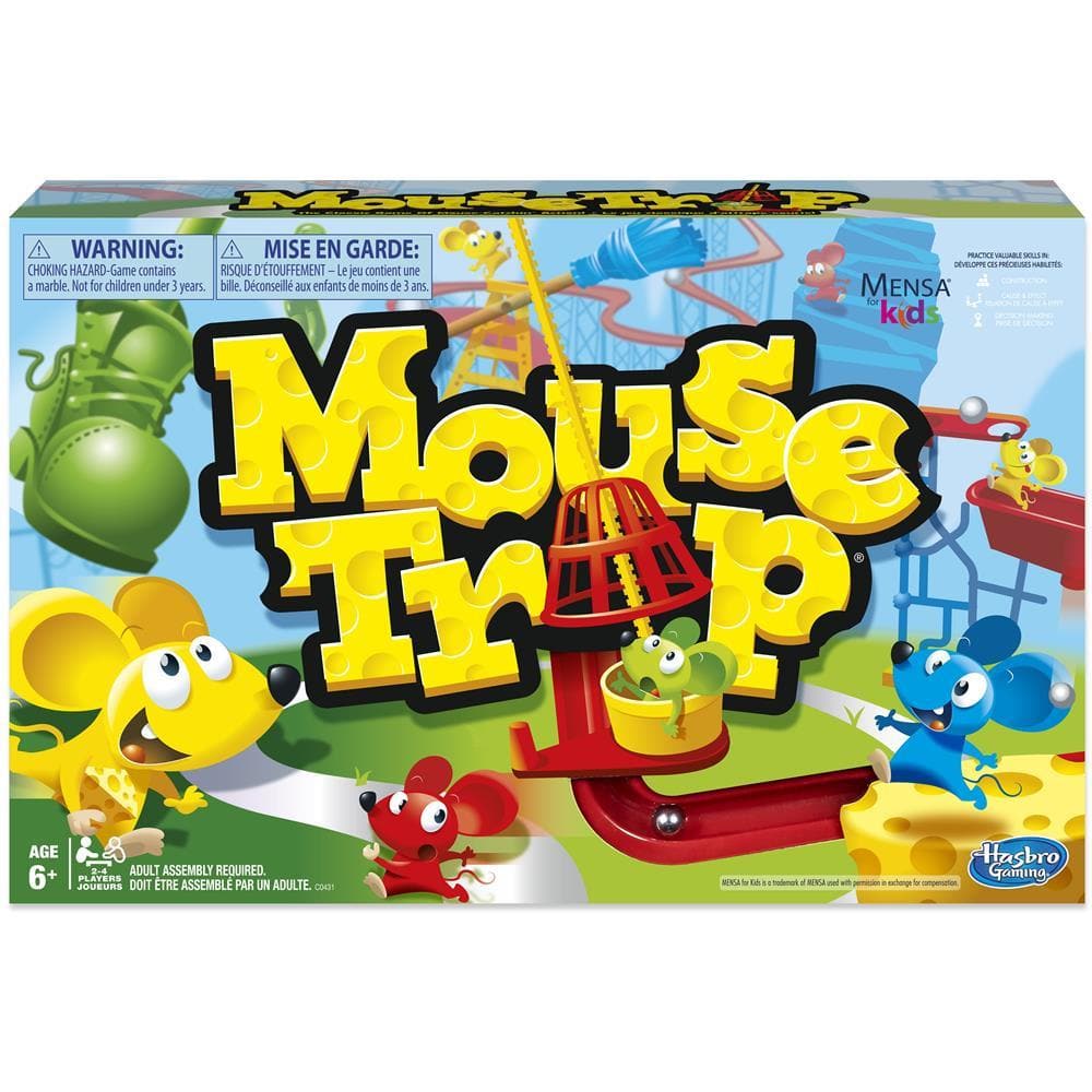 Mouse Trap game box with colorful illustration of game components