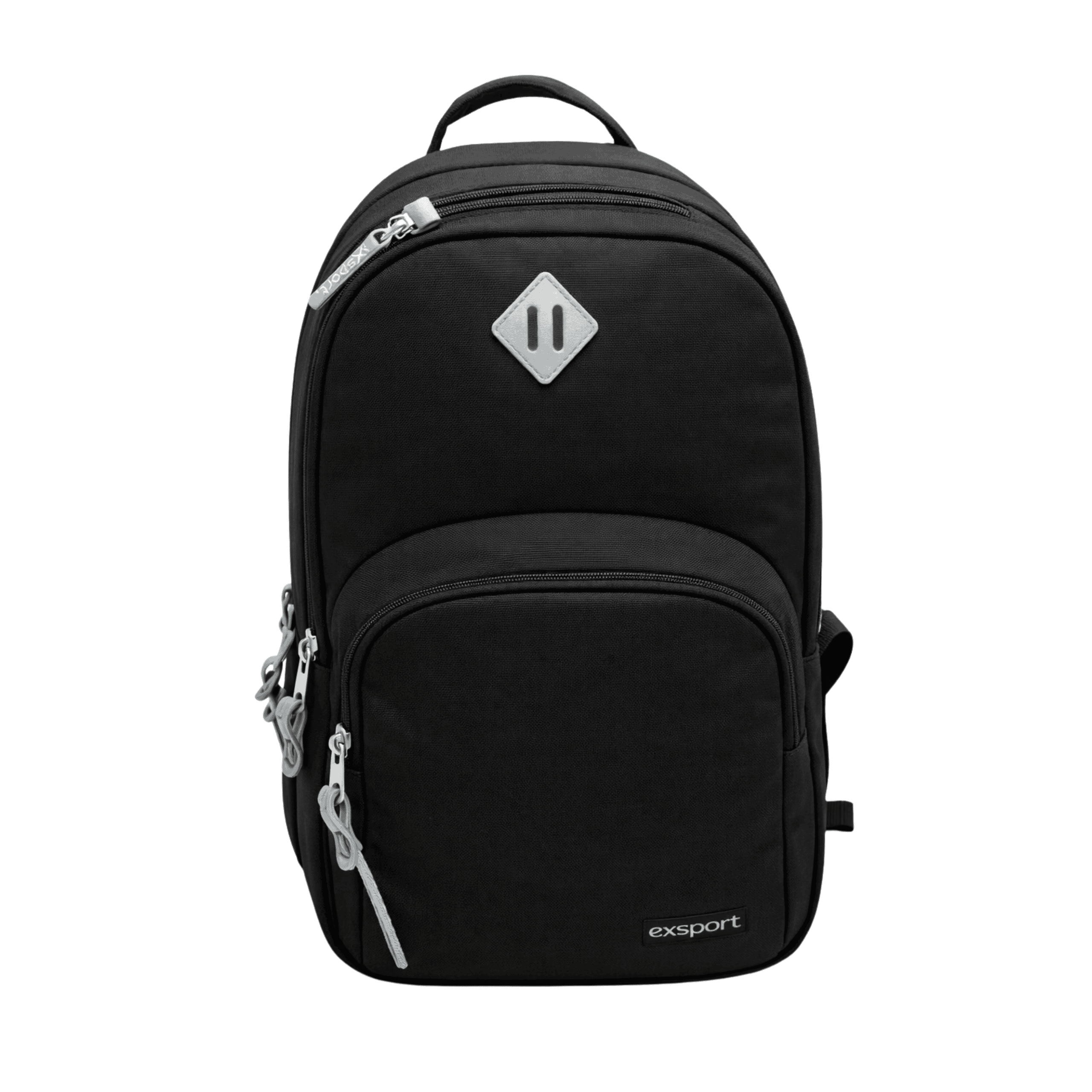 EXSPORT Backpack Plain W/Patch Multiple Comp. Black/Grey / 2627550