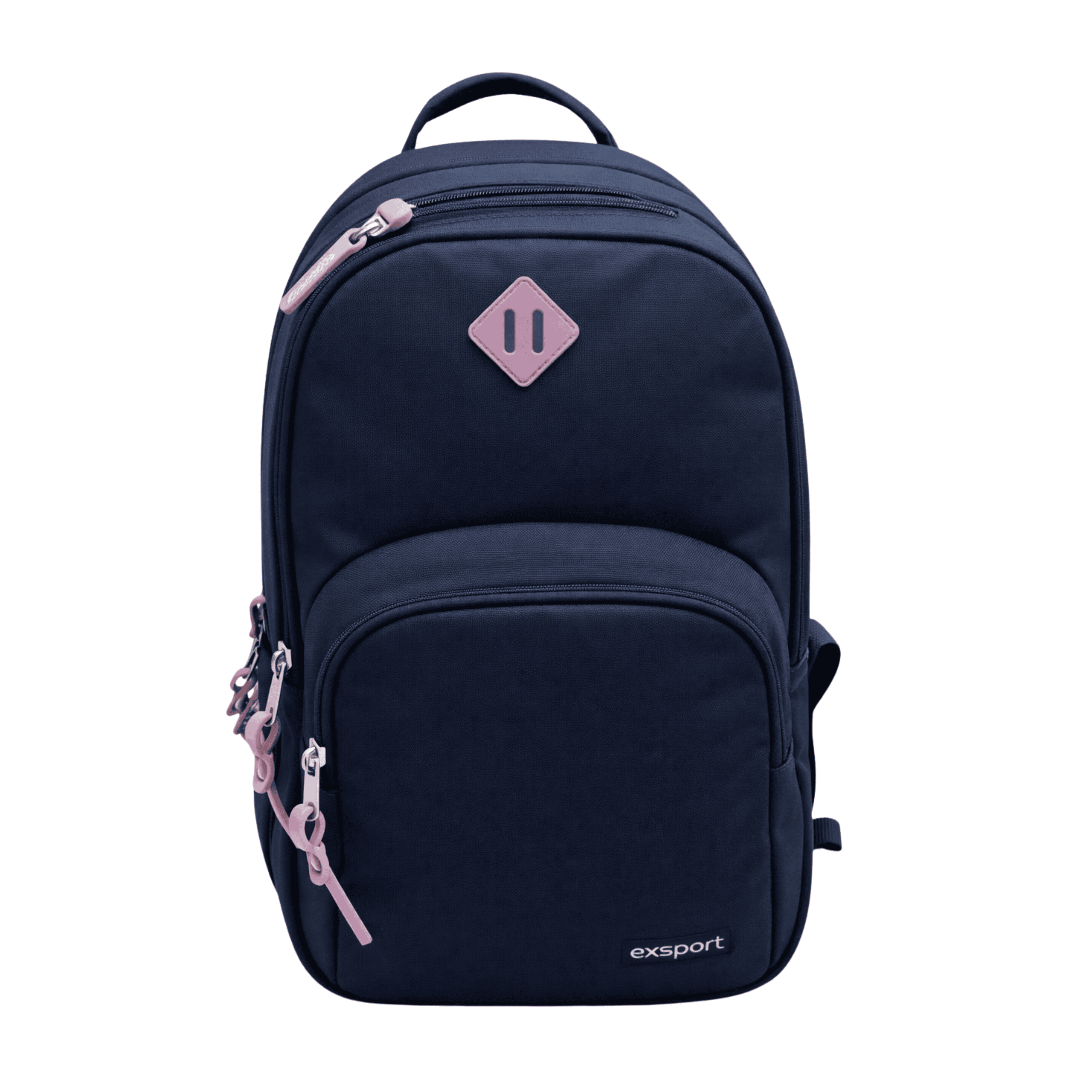 EXSPORT Backpack Plain W/Patch Multiple Comp. Navy/Pink / 2627550