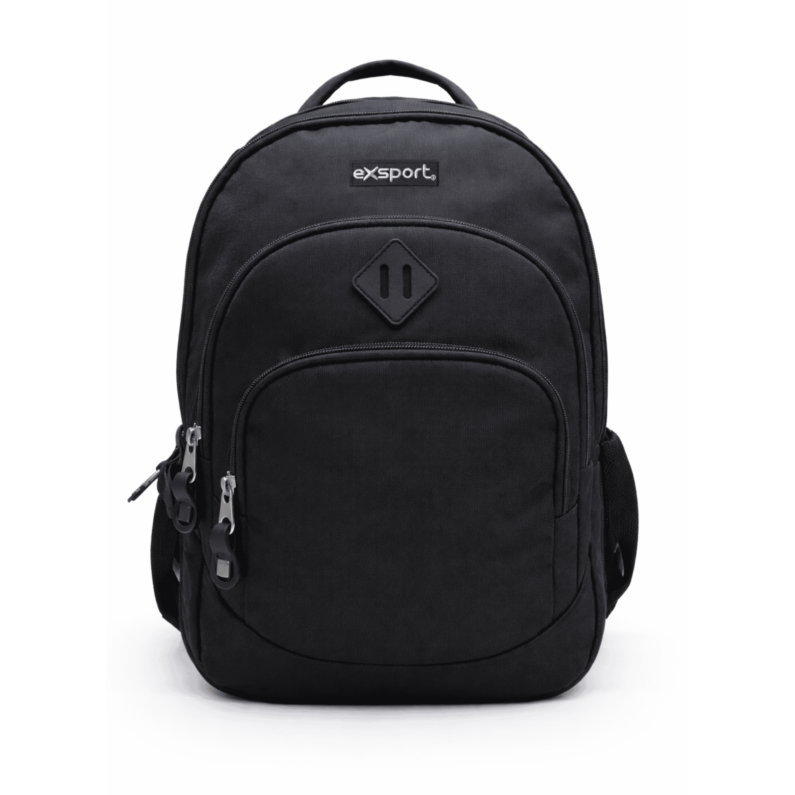 EXSPORT Backpack Plain W/Patch Multiple Comp. Black/Black / 2627551