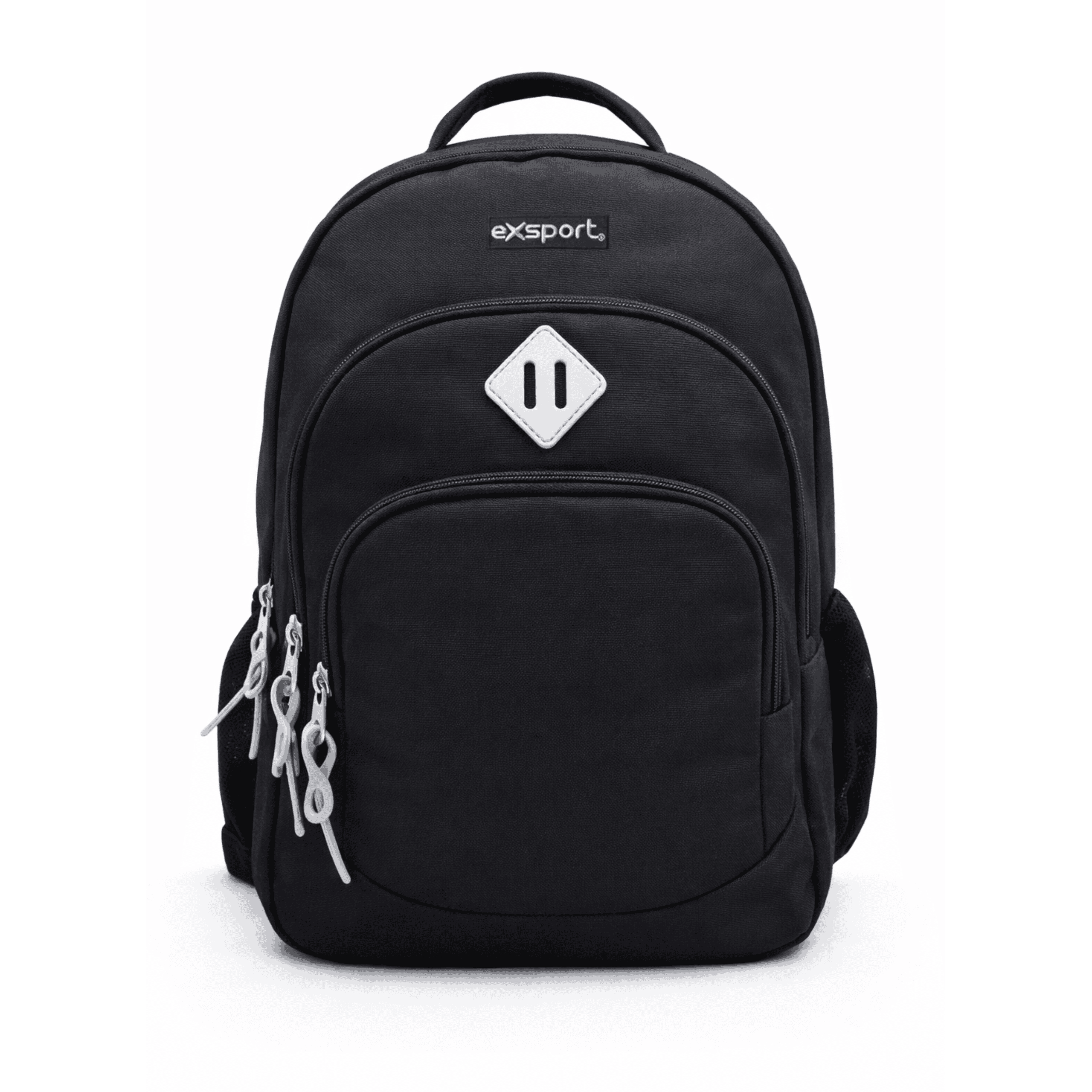 EXSPORT Backpack Plain W/Patch Multiple Comp. Black/Grey / 2627551