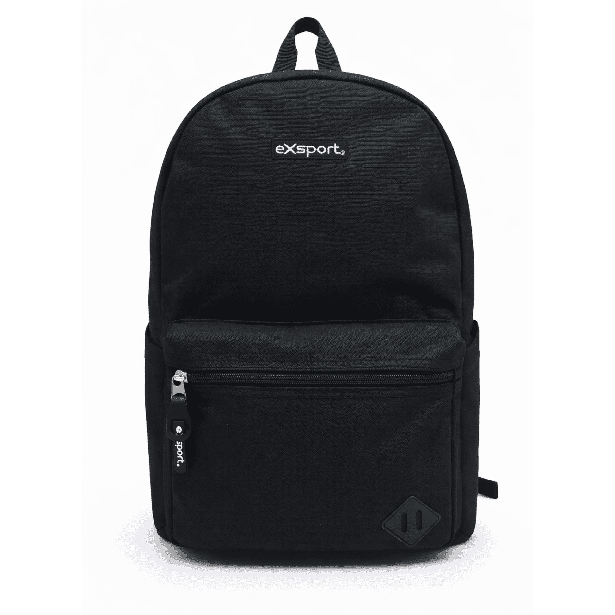 EXSPORT Backpack Plain W/Rubber Patch 1 Comp. Black/black / 2627552