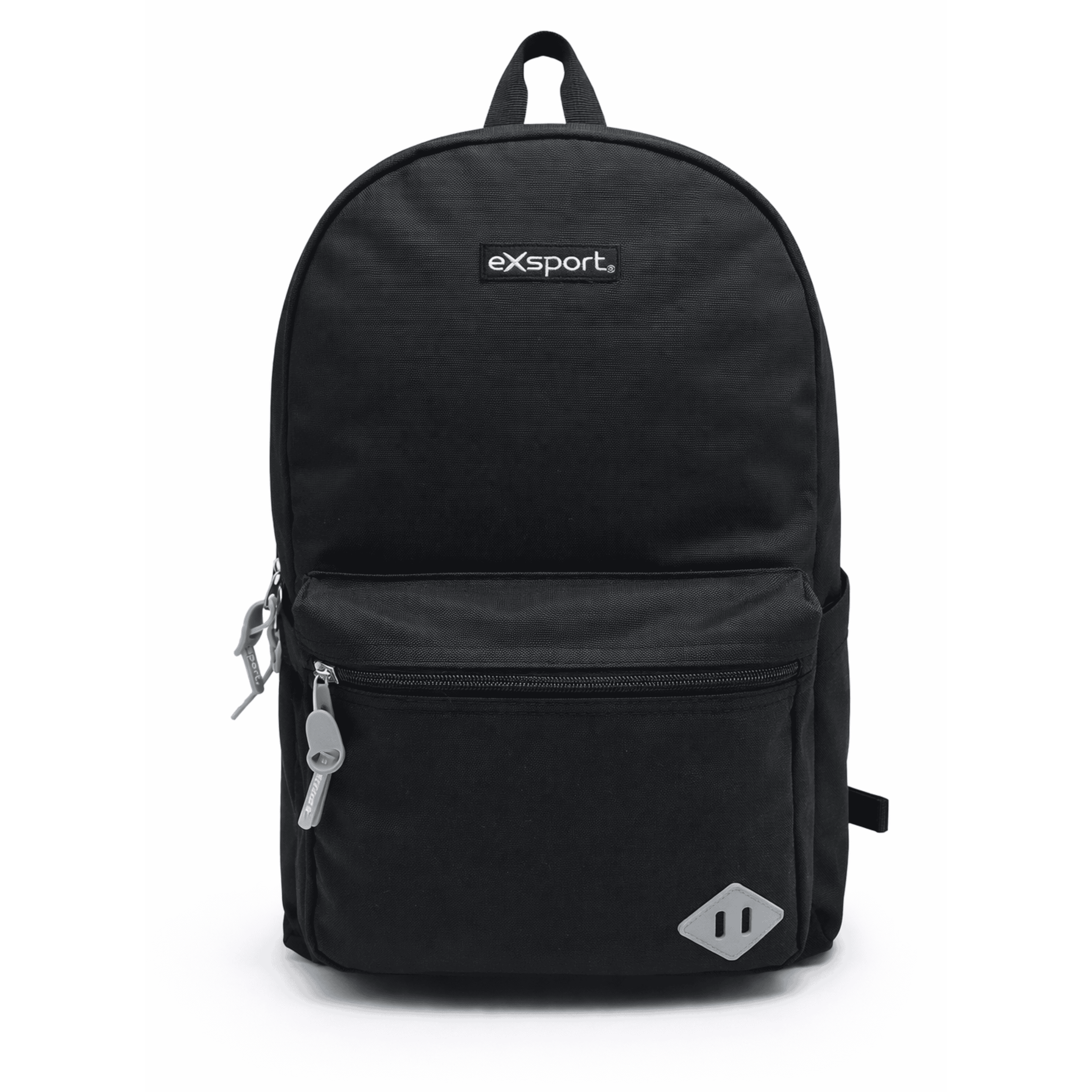 EXSPORT Backpack Plain W/Rubber Patch 1 Comp. Black/Grey / 2627552