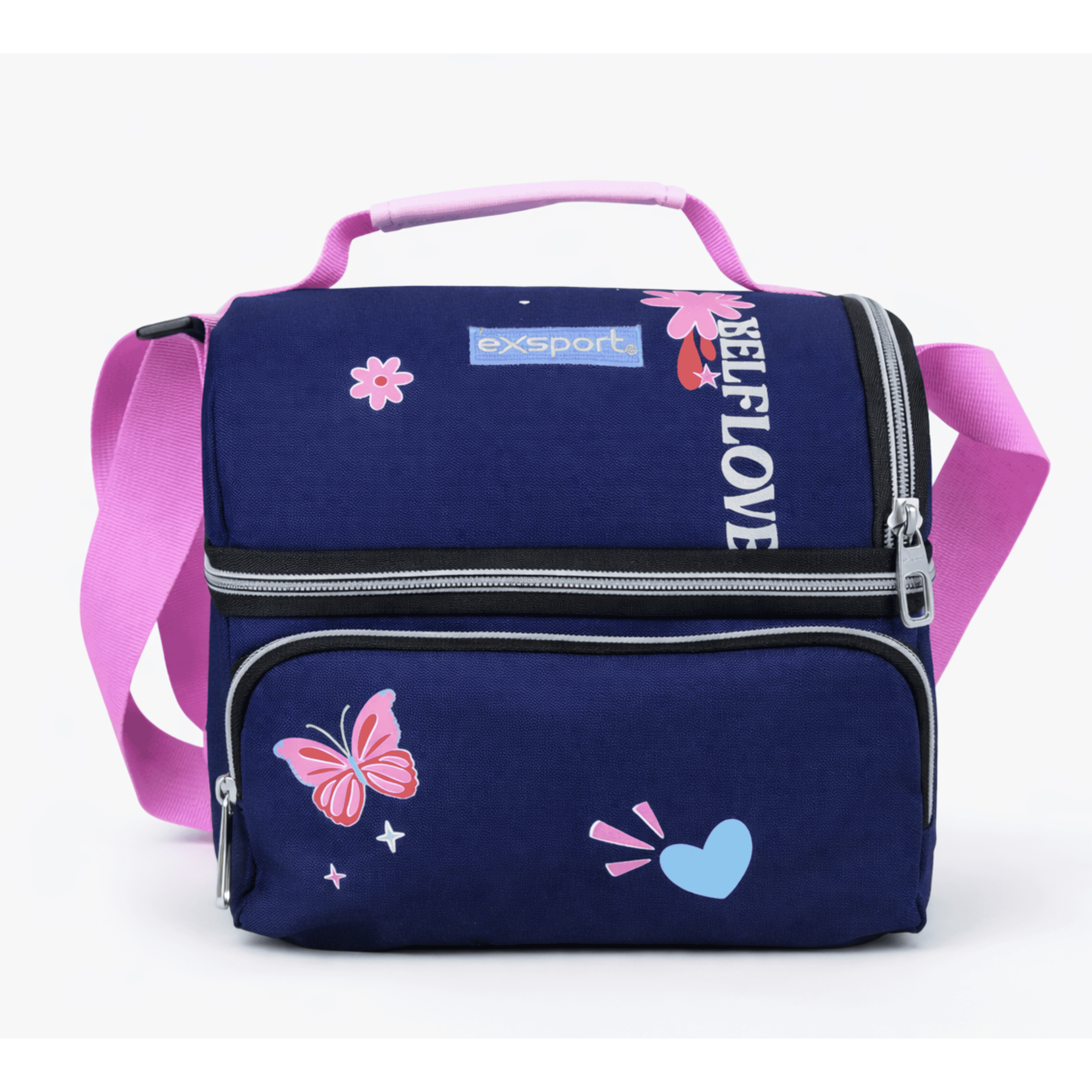 EXSPORT Lunch Bag Slogan Thermal Top Op. + Front Pocket More Selflove / 2627102