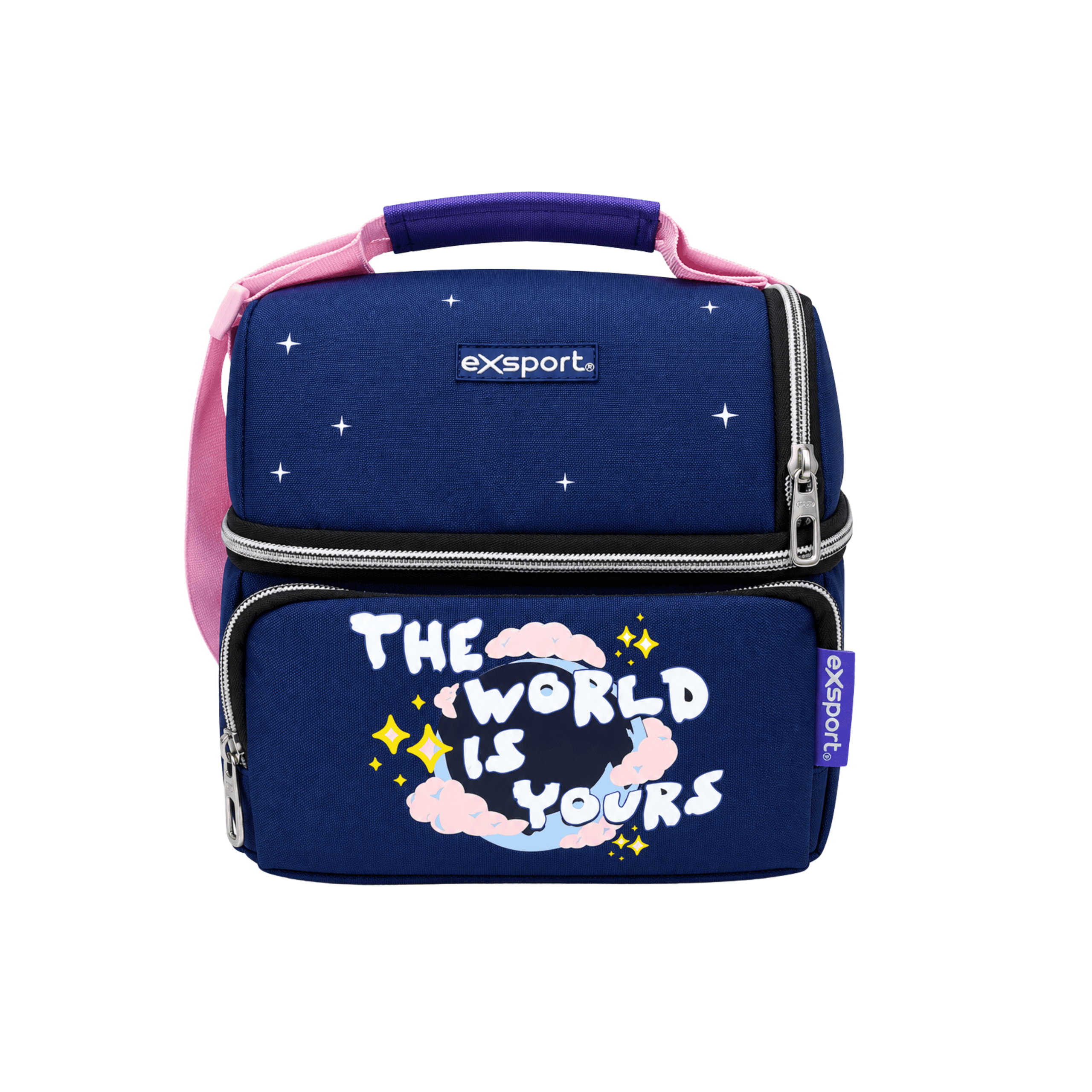 EXSPORT Lunch Bag Slogan Thermal Top Op. + Front Pocket The World / 2627102