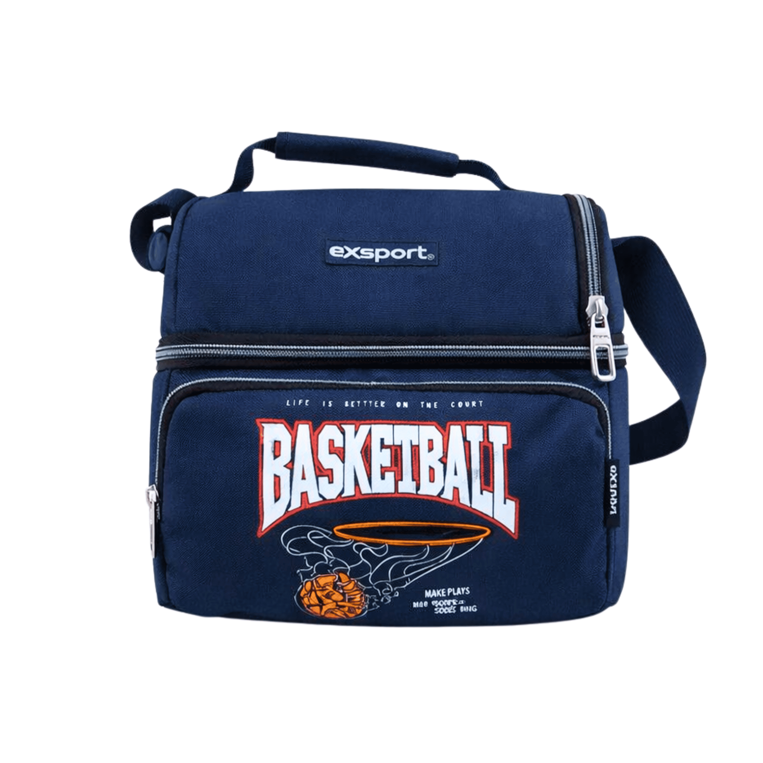 EXSPORT Lunch Bag Slogan Thermal Top Op. + Front Pocket Basketball / 2627105