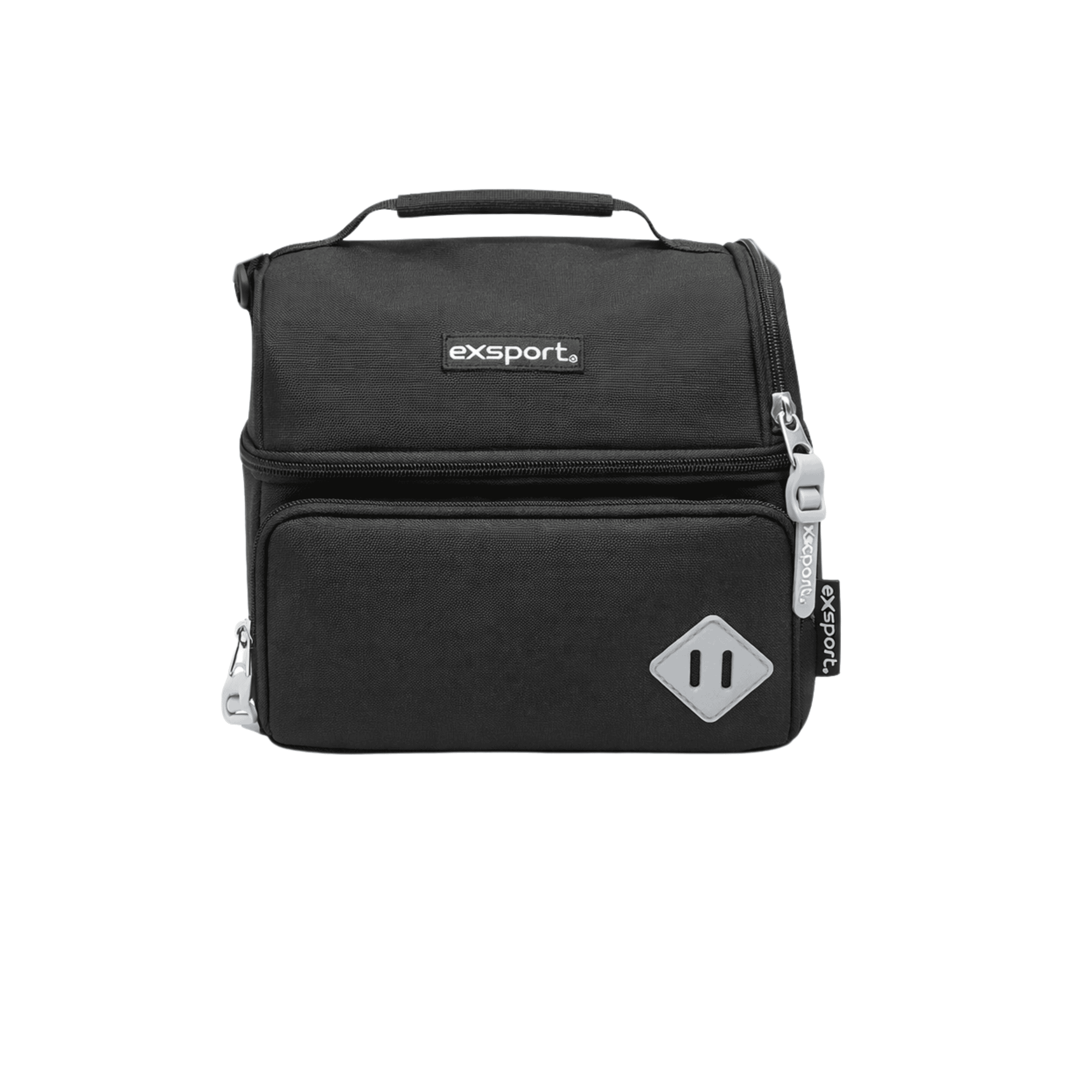 EXSPORT Lunch Bag Plain W/Rubber Patch Black/Grey / 2627553
