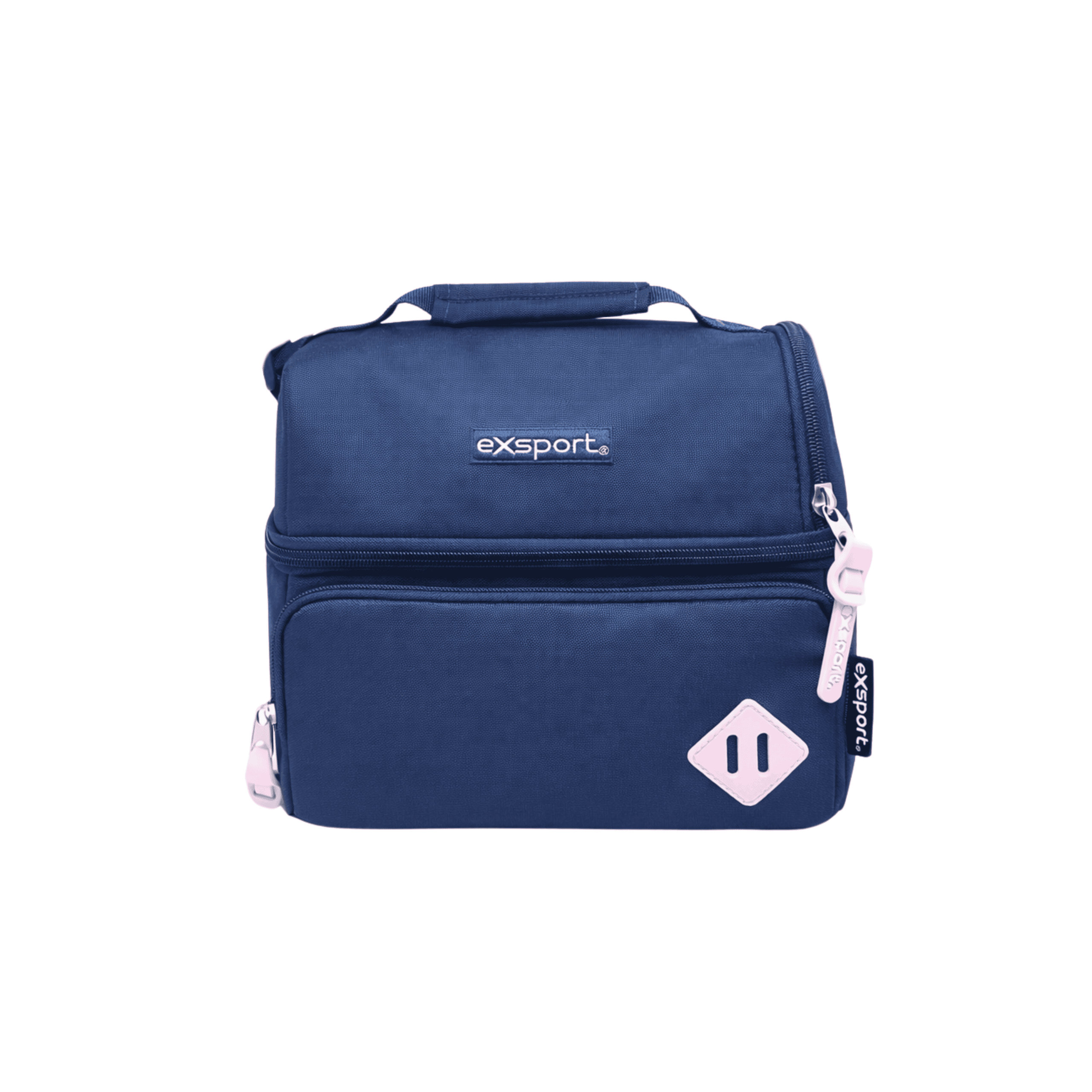 EXSPORT Lunch Bag Plain W/Rubber Patch Navy/Pink / 2627553