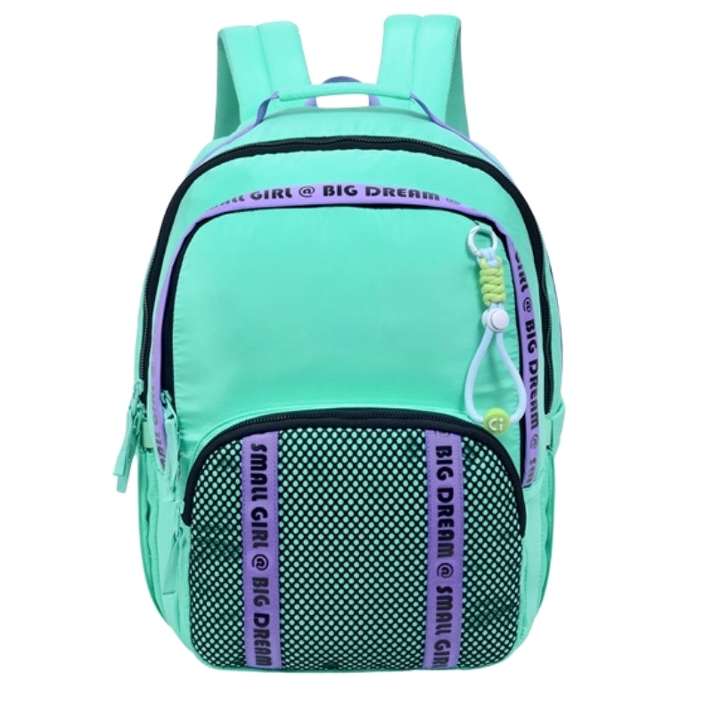 Smart Big Dream Small Girl Backpack - Green Mesh
