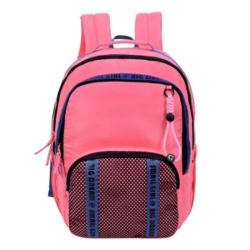 Smart Big Dream Small Girl Backpack - Pink Mesh