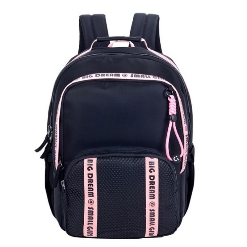 Smart Big Dream Small Girl Backpack - Black Mesh