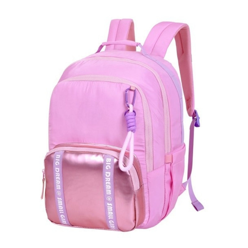 Smart Big Dream Small Girl Backpack - Pink Metallic