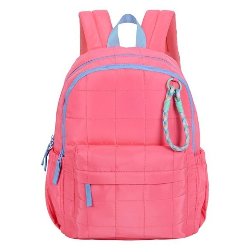 Smart Plain Backpack - Pink with Blue Lining