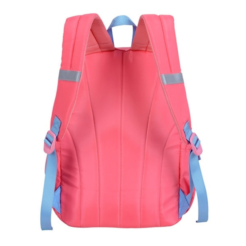 Smart Plain Backpack - Pink with Blue Lining