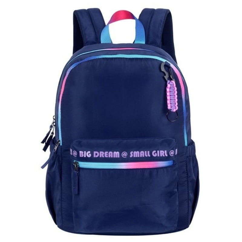 Smart Big Dream Small Girl Backpack - Navy Gradient Zipper